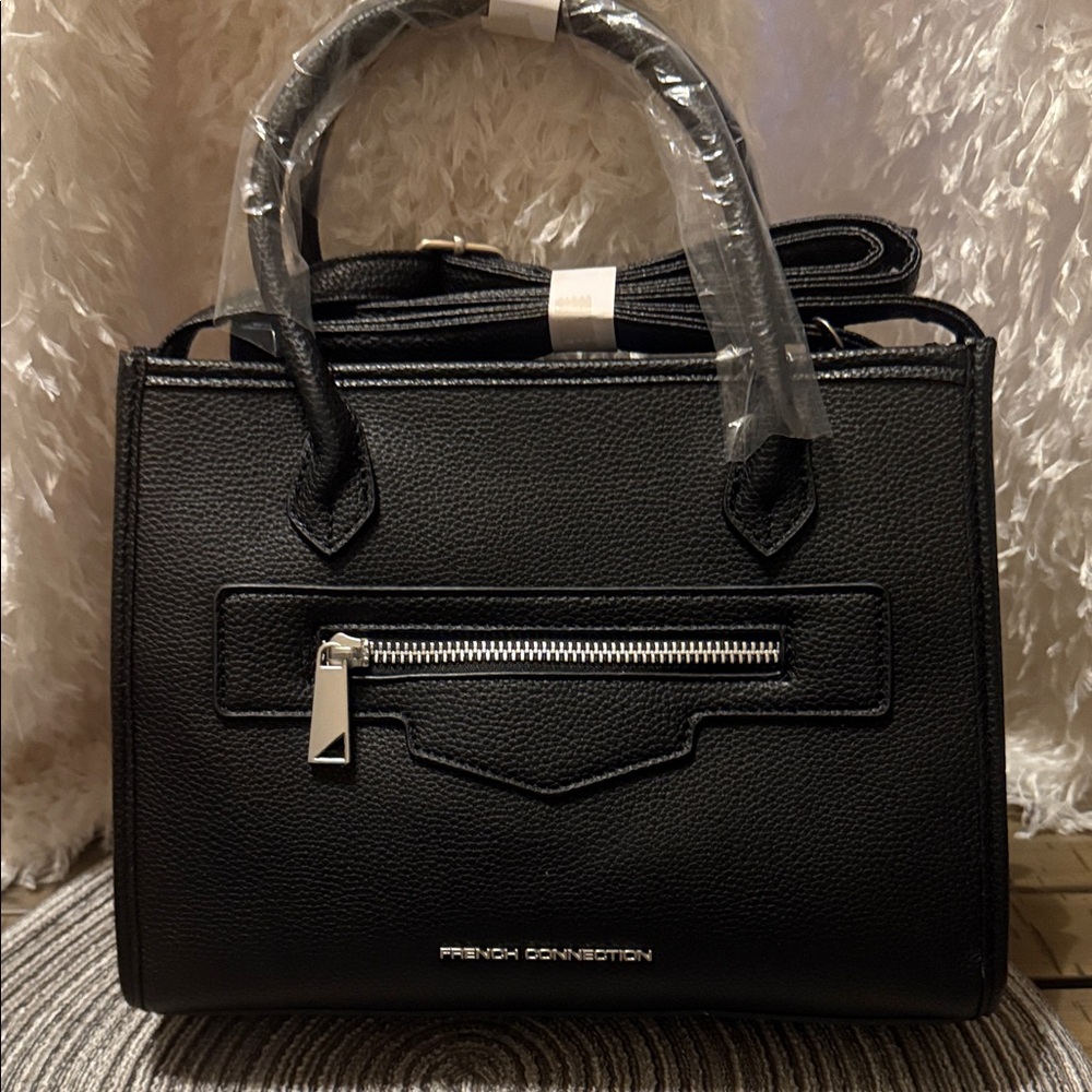 ⭐️$25⭐️French Connection Black Satchel Bag NWT